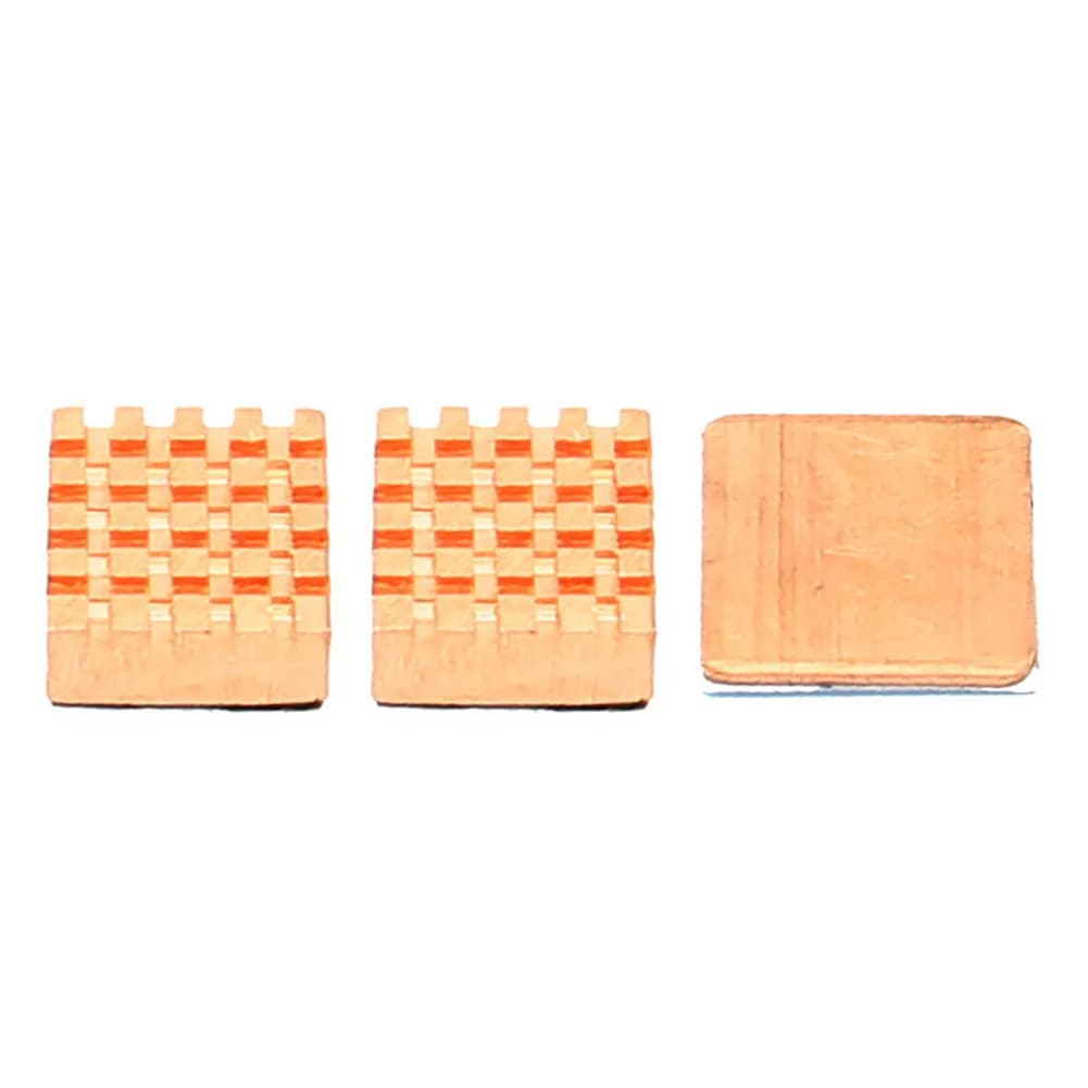 3pcs Copper Metal Heatsink Motherboard CPU Memory Chip Radiator Heatsink Passive Cooling Pad for Raspberry Pi 3B+ 3B 2B