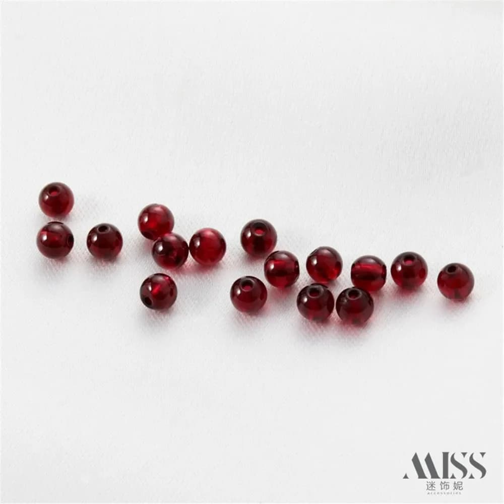 Perline rotonde in pietra grezza naturale Granato non ottimizzato Borgogna 3mm/4mm Perline Collana braccialetto fatto a mano fai-da-te