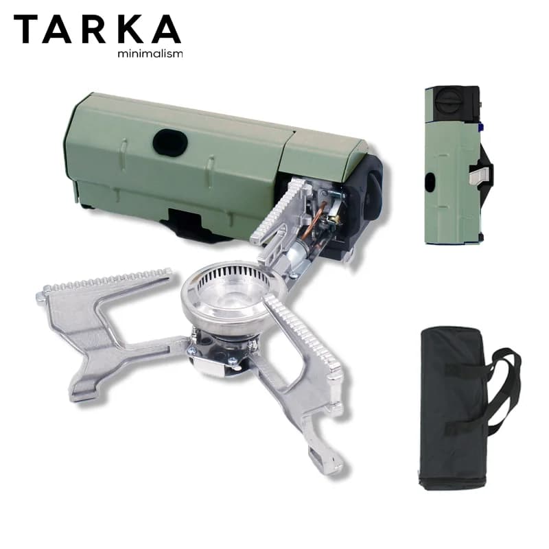 TARKA Fornello a cassetta Fornello a gas pieghevole da campeggio 2600w Potenza di fuoco Forno portatile Pentole da cucina Toursit adatto Escursionismo Picnic