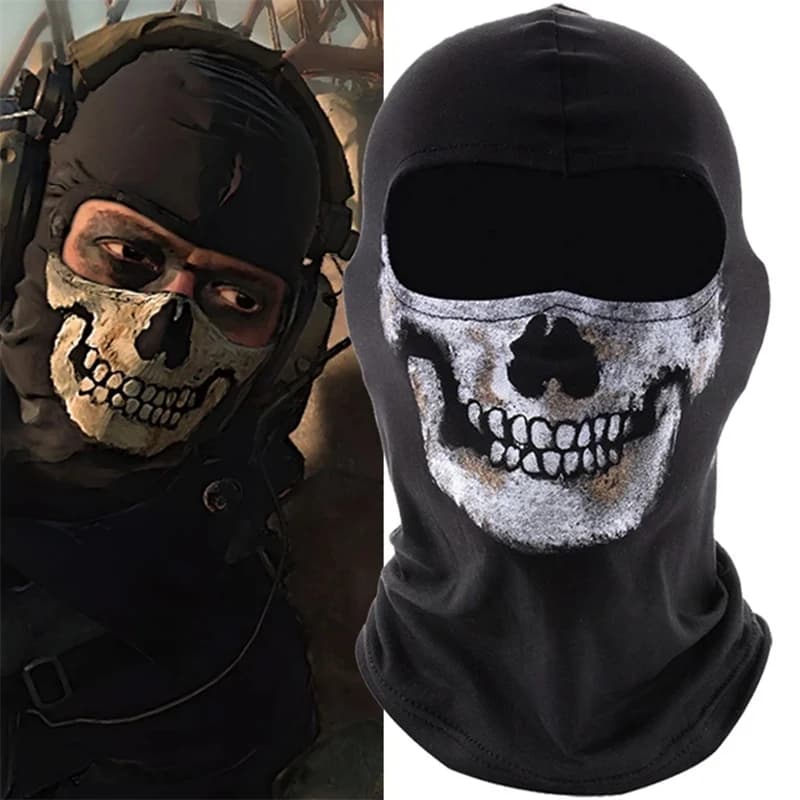 1PC Festival Mask with skull MW2 Fantasma Face War Game Cosplay Mask Model with skull Ice silk cycling masks Festival DIY Party Decorations