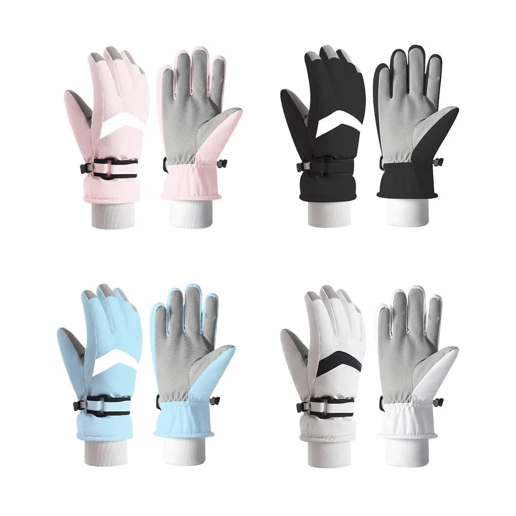Nuovi guanti da sci da snowboard unisex invernali in pelle PU touch screen antiscivolo guanti da neve caldi in pile da ciclismo per moto impermeabili