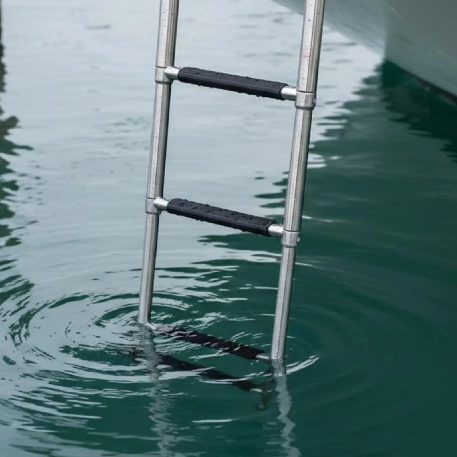 Telescoping Boat Ladder Foldable Folding Boarding Ladder Aquatic Hardware Telescopic Design Boating Gear Space-Saving for Yacht