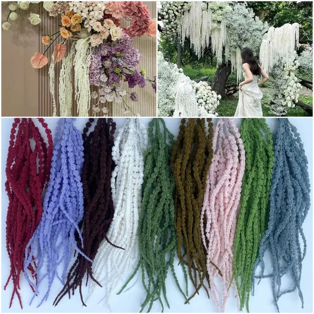 Multicolor Artificial Hanging Plant Ornament Accessories Hanging Long Tassel Flower Foam Photo Props Hanging Amaranthus Flowers