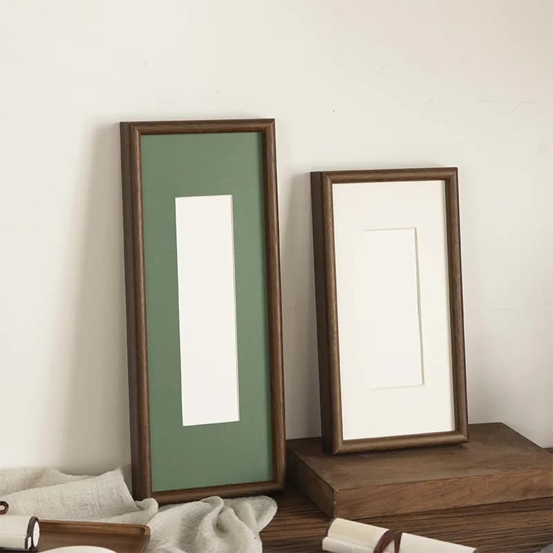 Classic Retro Strip Framed Solid Wood Picture Frame Calligraphy Picture Frame Framed Jigsaw Frame Home Table Business Gift