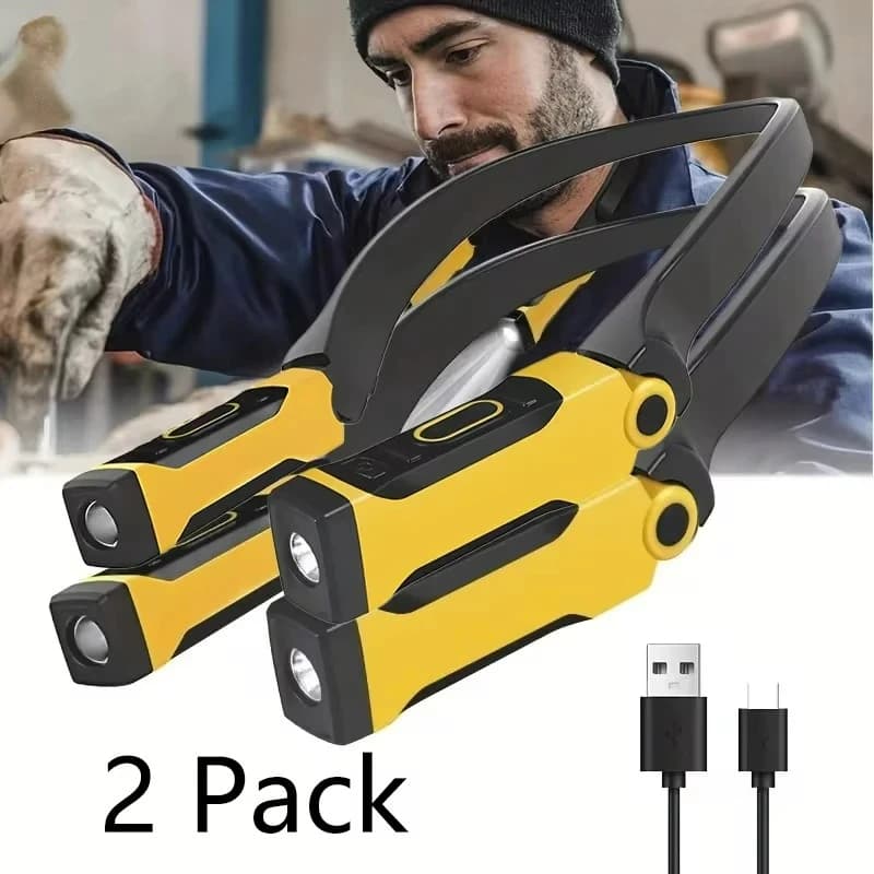 2 Pack Rechargeable LED Neck Reading Light Two Brightness Levels For Reading, Knitting, Camping & Repairing Led Work Light