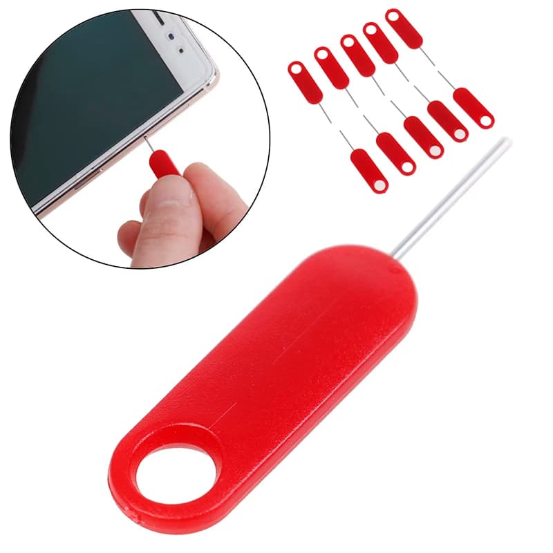 10 pz 12mm Rosso Vassoio Carta Sim Rimozione Espulsione Spille Chiave Strumento Creativo Accessori Adatto Per Smartphone Tablet Scheda Vassoio di Apertura
