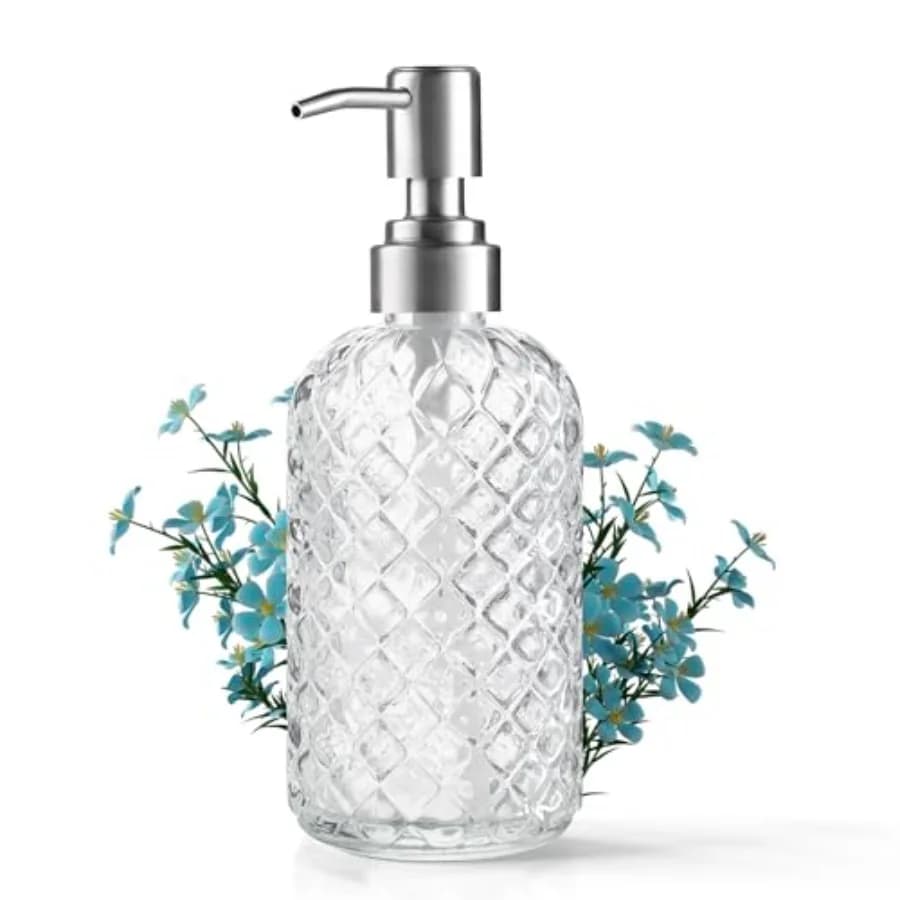 4 OZ Refillable Glass Soap Dispenser for Hand Soap and Lotion