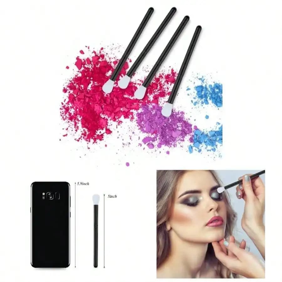 Scovolini Monouso per Mascara 50pz, Micro Spazzole per Ciglia, Applicatori Piccoli, Spoolie per Sopracciglia - Nero - 50