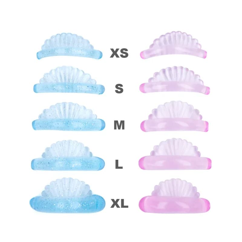 5 paia di cuscinetti in silicone a forma di conchiglia blu/rosa per ciglia permanenti sollevamento ciglia scudo permanente estensione ciglia strumento di trucco