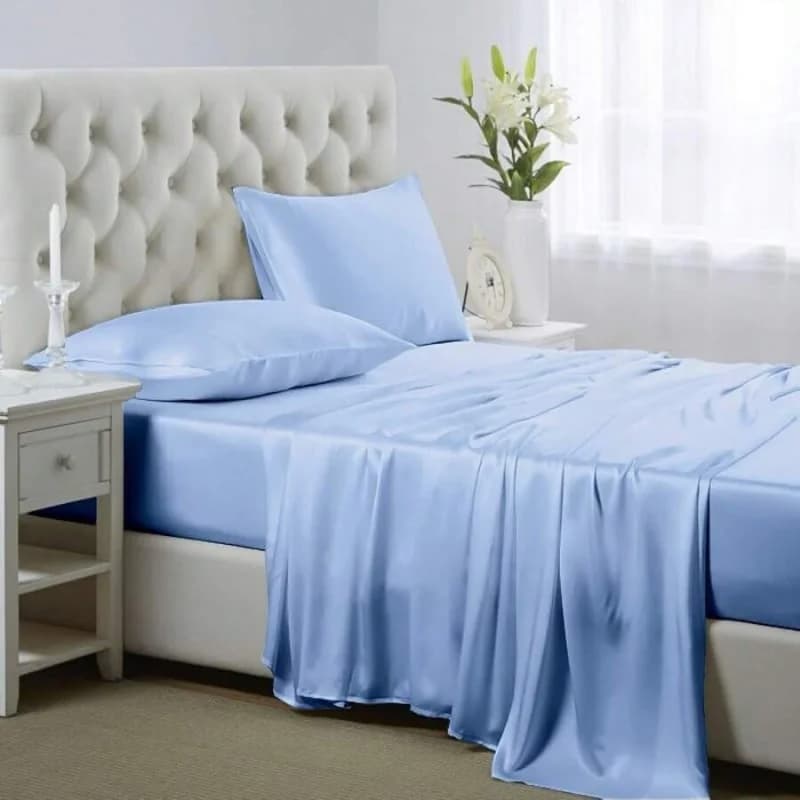 Silk Satin Sheets, Full Set for Double Bed with Tasche Profonde, Refreshing, Luxurious and Confortevoli