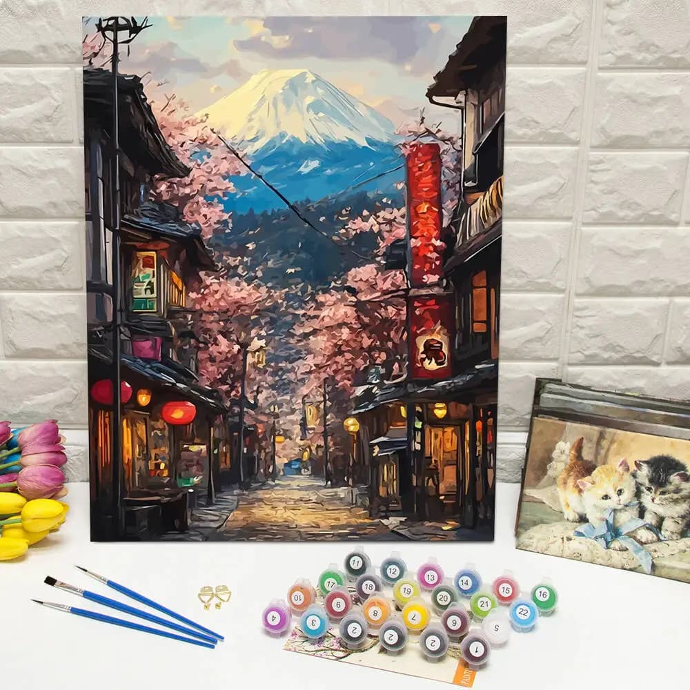 Digital Oil Painting House Street Tree Mountain DIY Drawing By Numbers Landscape Scenery Acrylic Paint On Canvas Home Decor Gift