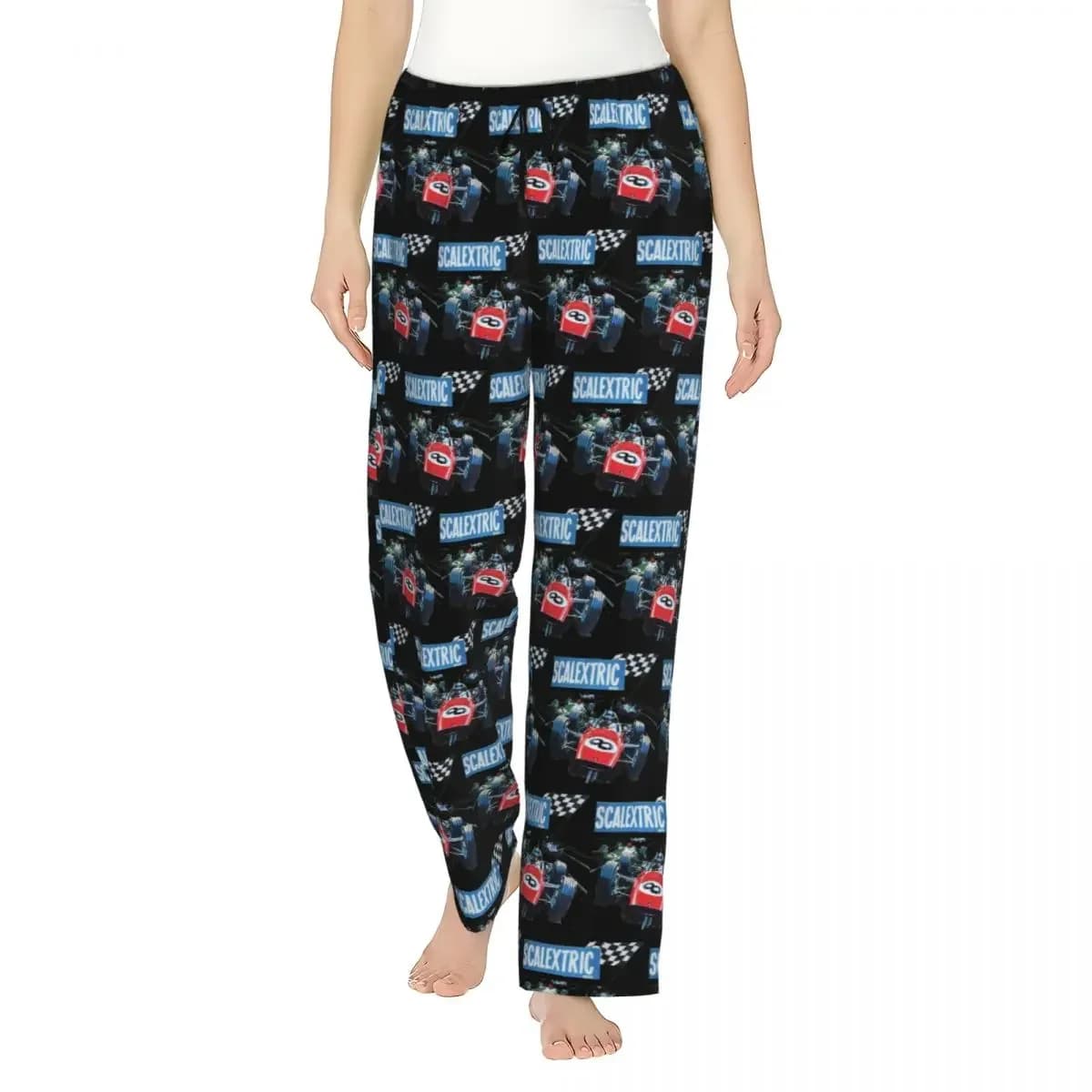 Custom Scalextric Classic Women Pajama Pants Lounge Sleep Sleepwear Bottoms with Pockets