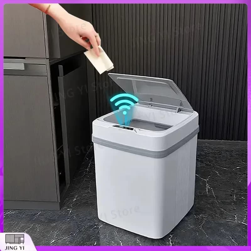 Smart Sensor Trash Can Automatic Lid Non Contact Garbage Bin Battery Powered Waste Basket for Kitchen Bathroom Bedroom Home