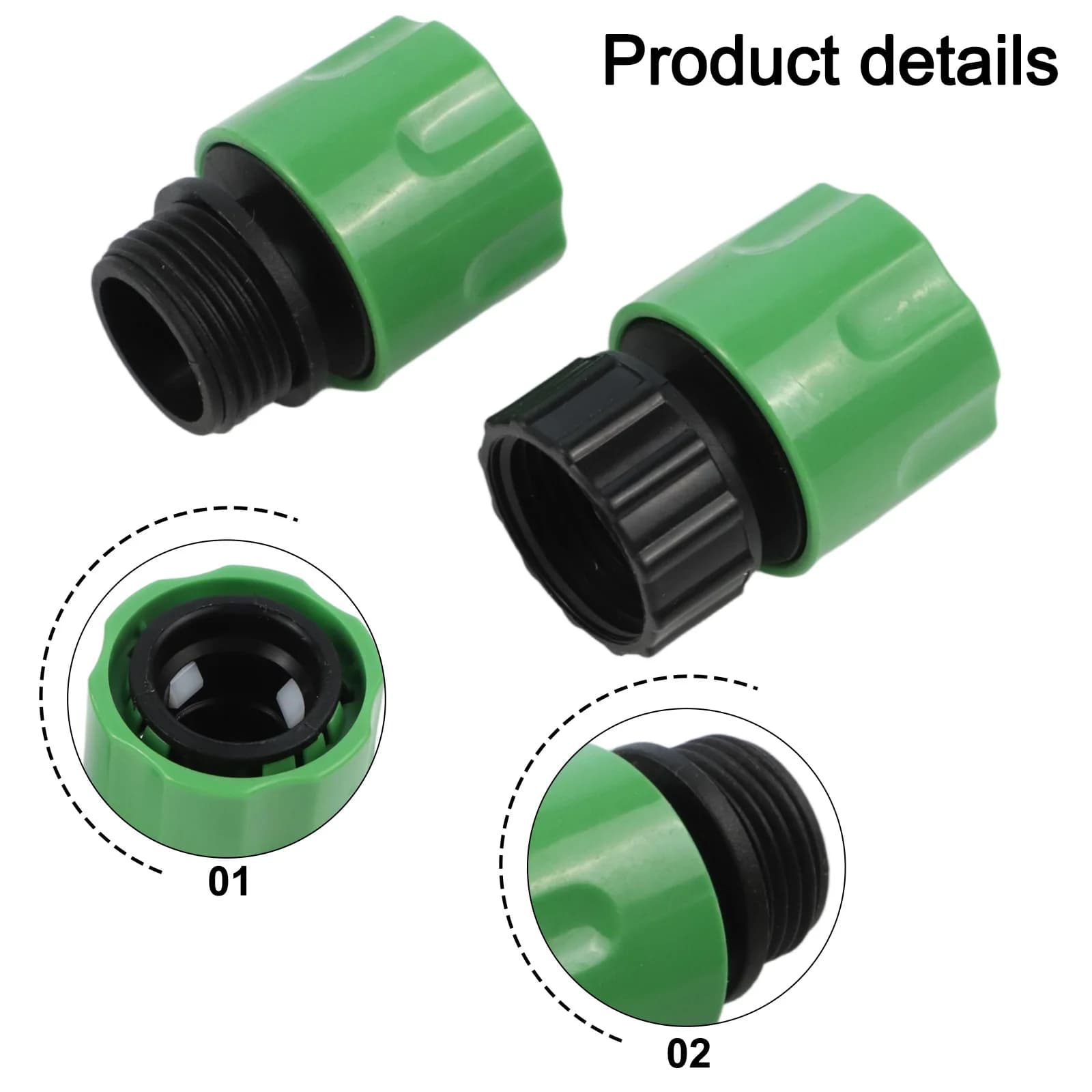 Connettore Rapido di Ricambio 2 pz/set per Acqua 3/4'' Accessori in Ottone Femmina Maschio per Tubo da Giardino Kit Riparazione Rapida
