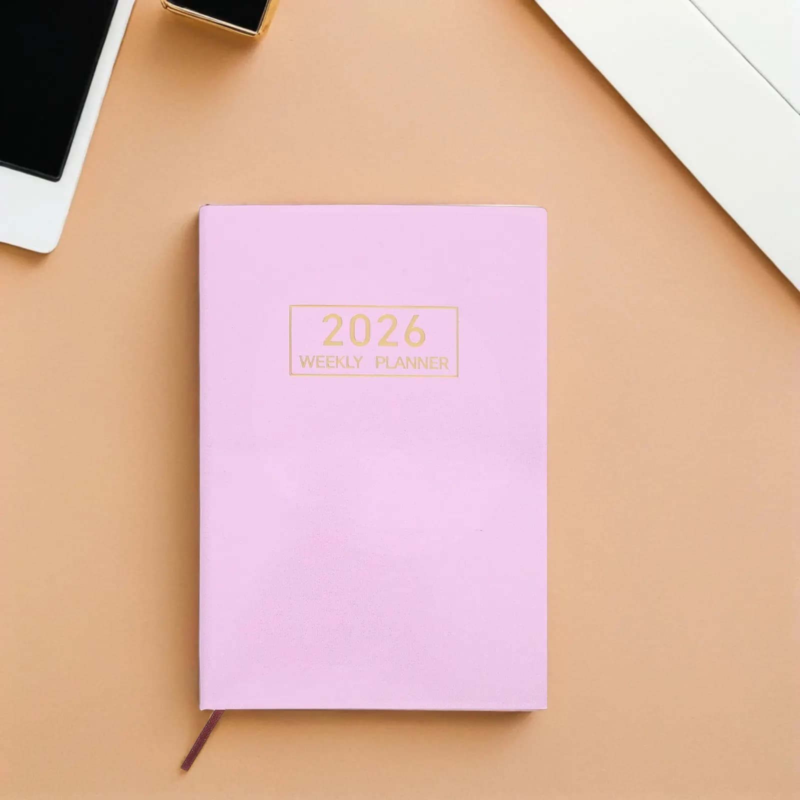 Agenda Settimanale A5 2026 con Copertina in PU, Carta Spessa Anti-Perforazione, Organizer Portatile Giornaliero, Settimanale e Mensile per il Lavoro