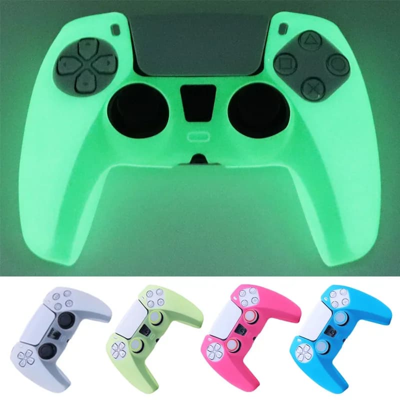 Custodia morbida in silicone che si illumina al buio per giochi di controllo PS5 Accessori Custodia per joystick per gamepad per la pelle del controller PS5