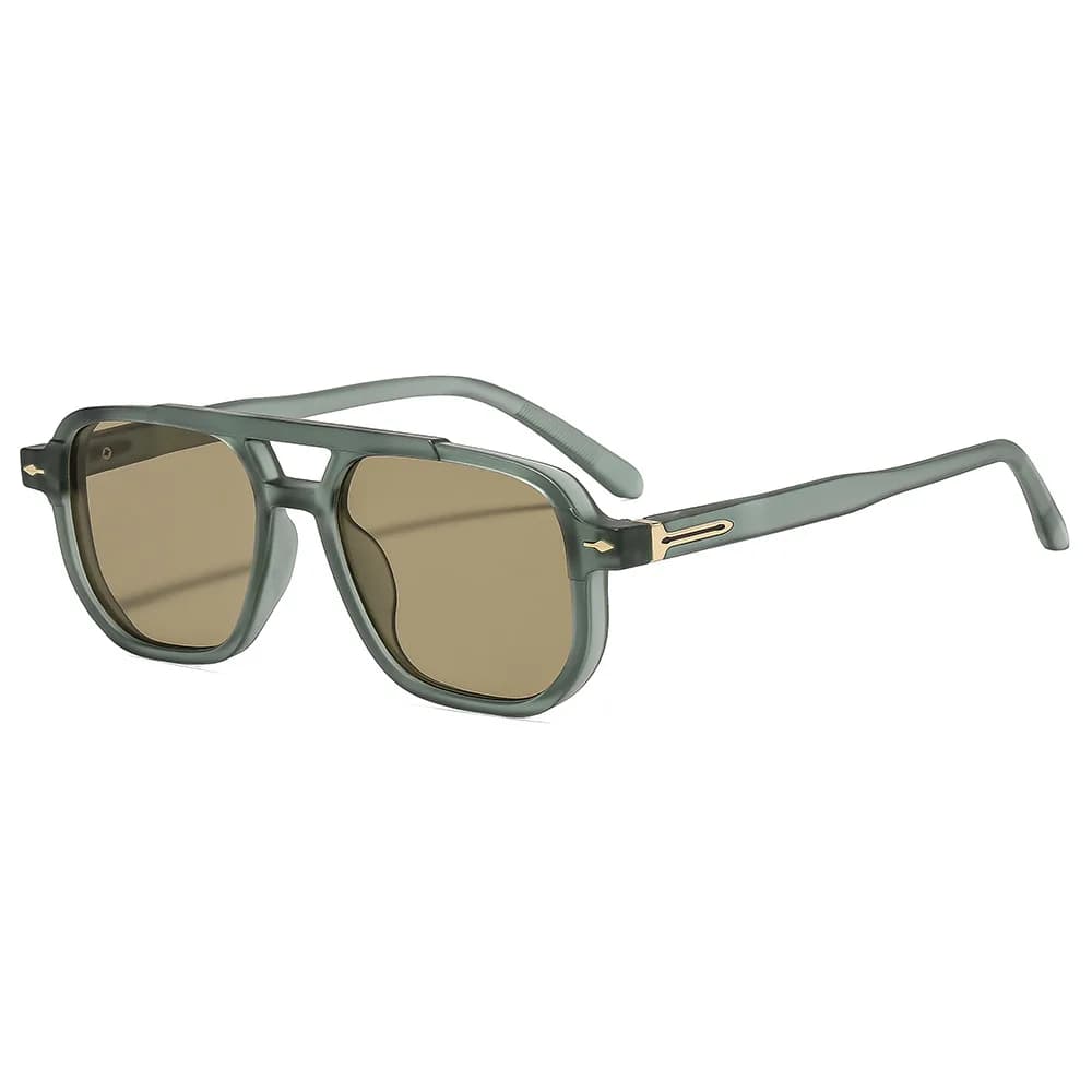 Men's Retro Sunglasses with Double Auction, Square Mounting, Aviator Style, Casual and Fashion