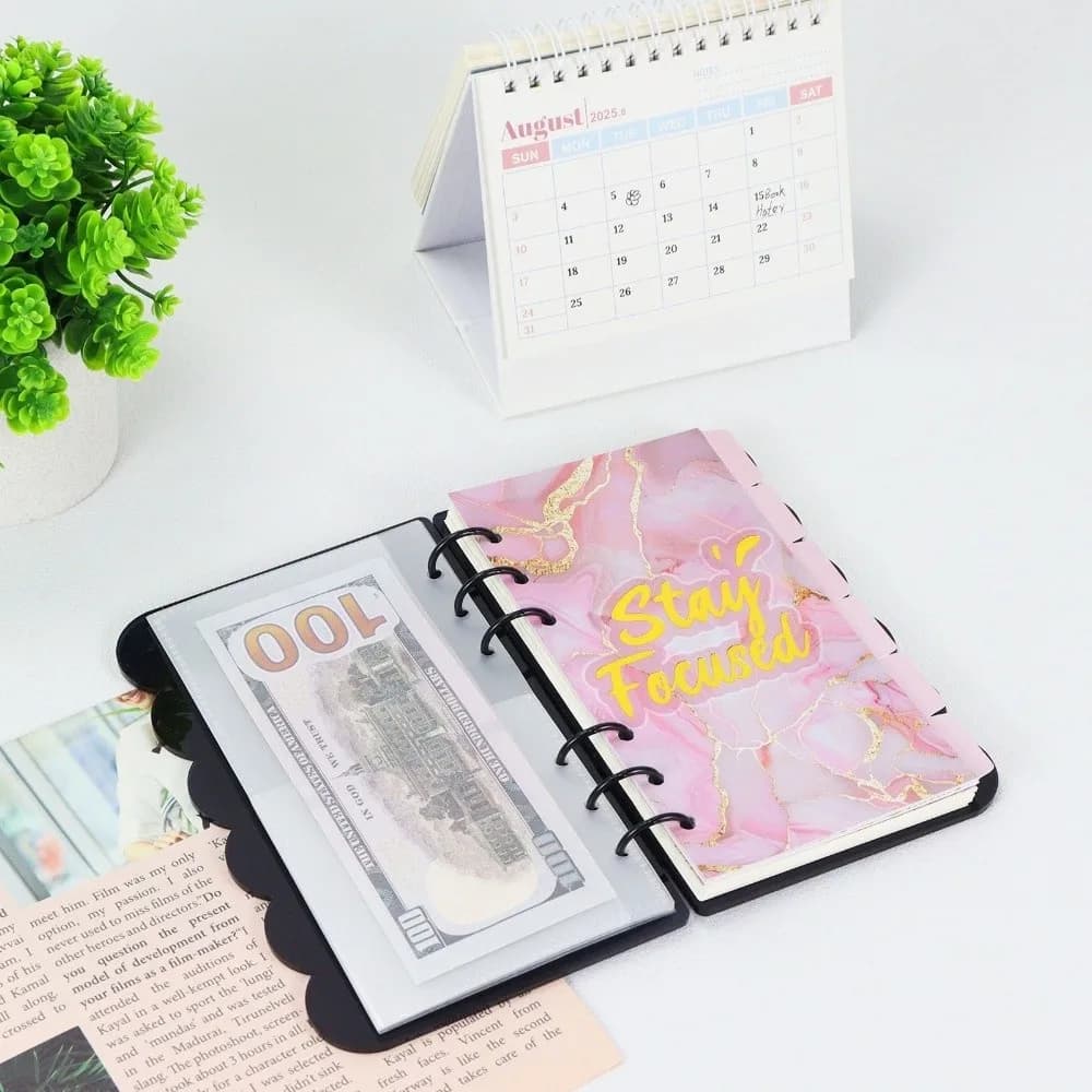 A6 Binder Notebook Set Petal Edge Acrylic Cover Detachable Loose-leaf Notebook Blank Refill Paper DIY Journal Planner Students