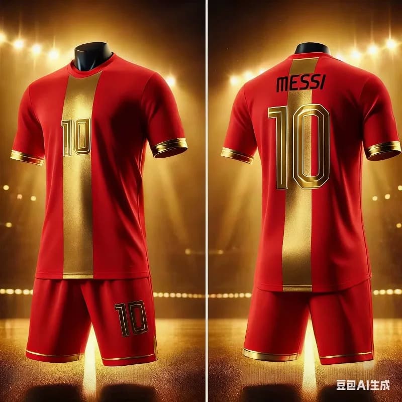 AI 2026 # Set di 10 maglie e pantaloncini sportivi a maniche corte in stile Messi, adatti per bambini e adulti in estate, da indossare come regalo