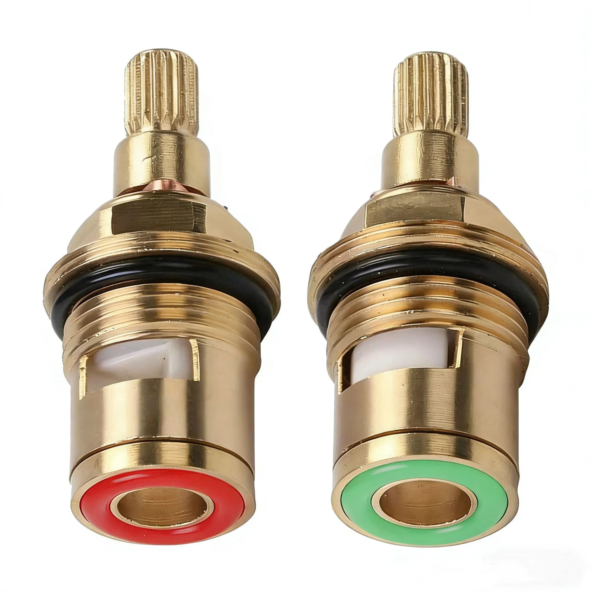 Universal 1/2pc Replacement Faucet Valve for inner faucet with brass ceramic disc cartridge for bathroom, clockwise or counterclockwise