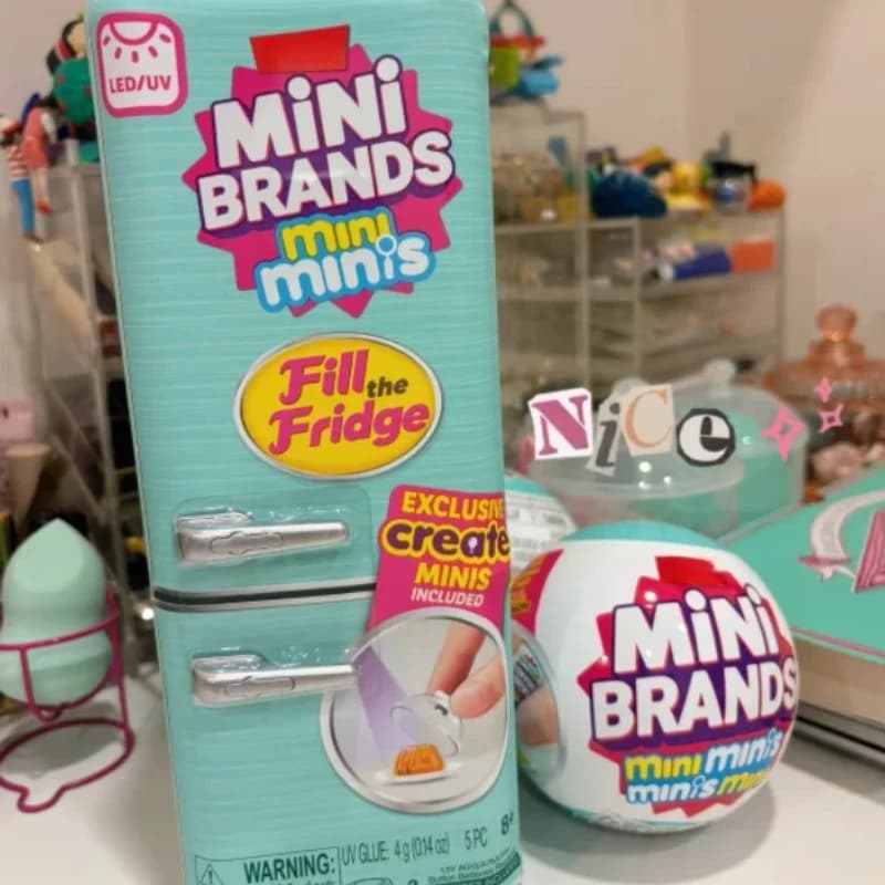 Giocattoli in capsule Mini Marche Palla a sorpresa Frigo Frigorifero Serie alimentare Scatola cieca Mini figura Accessori Giocattoli da collezione