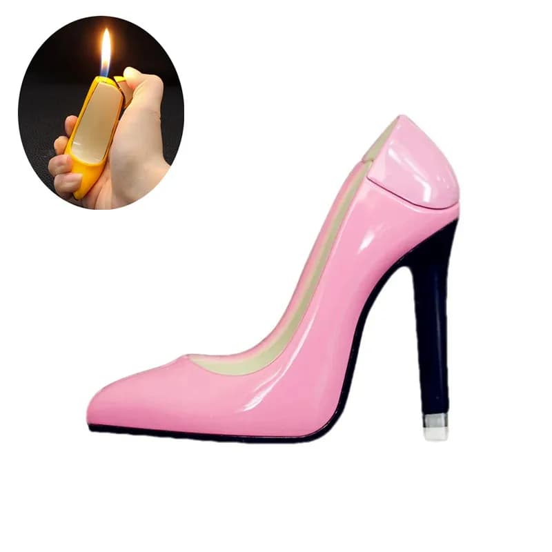 Accendino Creativo Personalizzato a Forma di Tacchi Alti, Antivento a Fiamma Libera, Strumento per Fumatori, Regalo per Ragazze