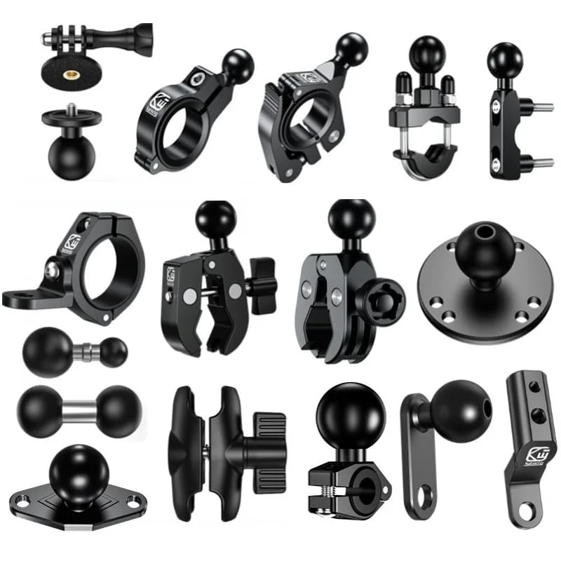 1 inch ball head bike support, 17mm/25mm mounting base, round base for handlebar mirror, compatible with DJI GoPro Insta360 Action Camera