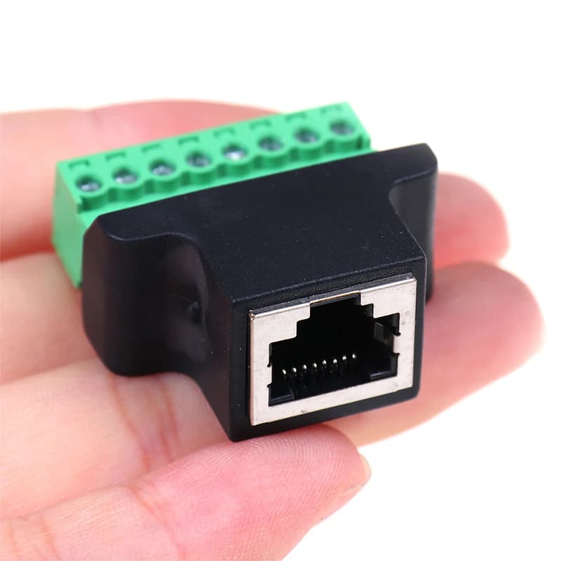 RJ45 femmina a terminale a vite connettore a 8 Pin adattatore Extender per cavo Ethernet