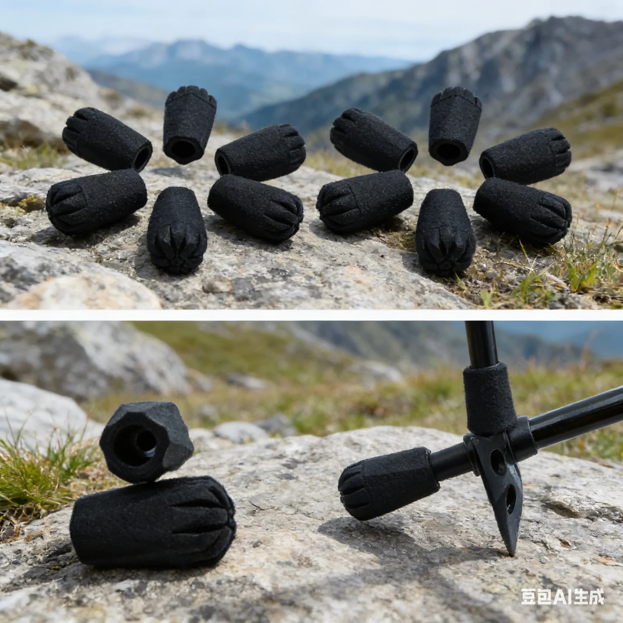 10 Pieces Anti-slip Circular Protective Tips for Trekking Sticks, Camping Accessories and Hiking