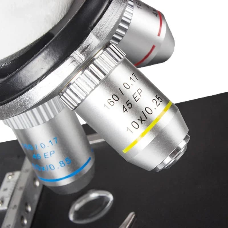 Obiettivo acromatico Semi-piano 195 mm distanza coniugata 4X/10X/20X/40X/60X/100X per microscopio biologico 160/0.17 45EP