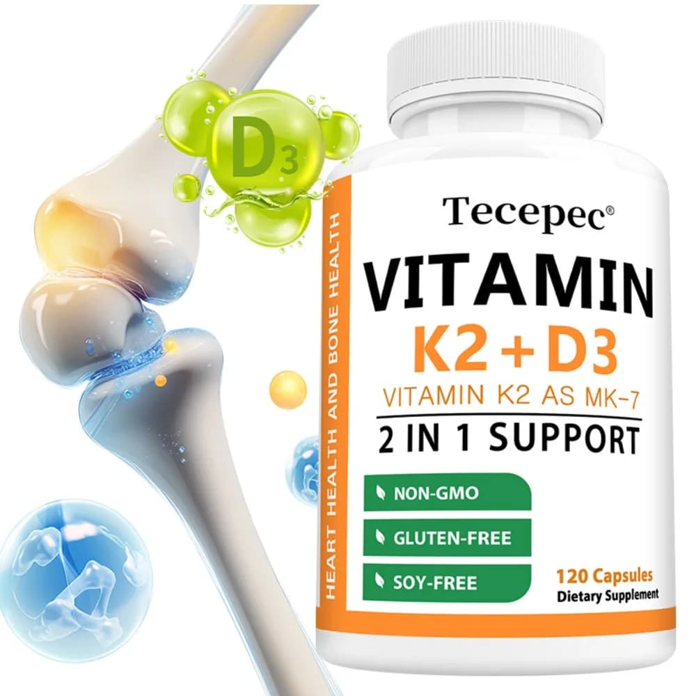 Vitamin D3+K2 Supplement - Promotes Strong Bones, Calcium Absorption, Supports Heart, Bone, Muscle, Immune and Joint Health