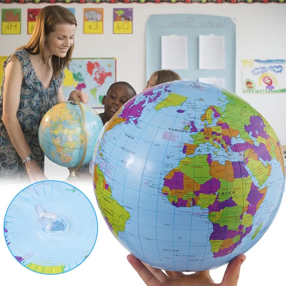 12/16 pollici Gonfiare Globo Palla da spiaggia Giocattolo Mappa Educazione Geografia Insegnamento Palloncino Puntelli per bambini Adulti Regali creativi