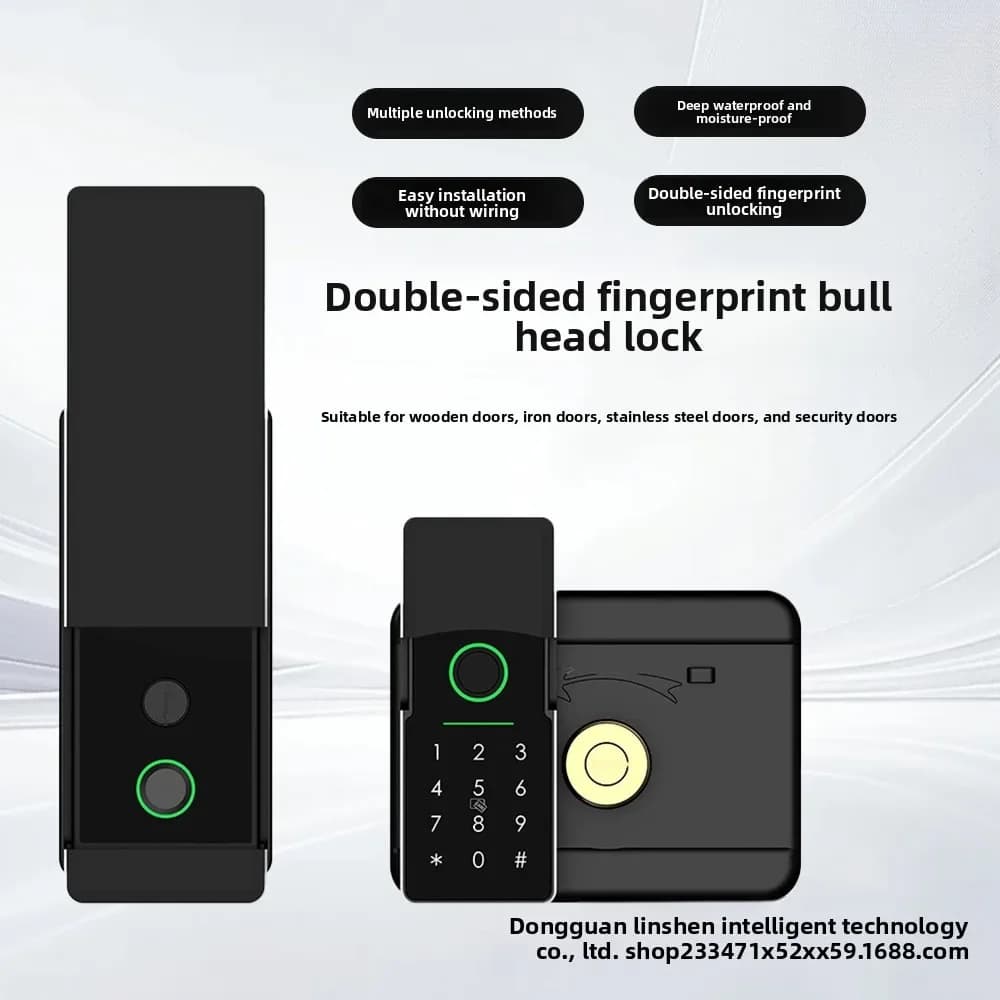 DurableBull Head Lock Graffiti Smart Lock Double Sided Waterproof Vintage Iron Door TongTong Lock Apartment Rental House Passwor