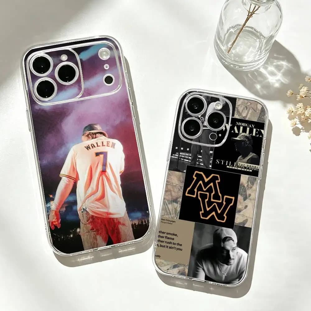M-Morgan Wallen Phone Case Transparent Silicone Soft For iPhone 17 16 15 14 13 12 11 Mini Pro Max Plus