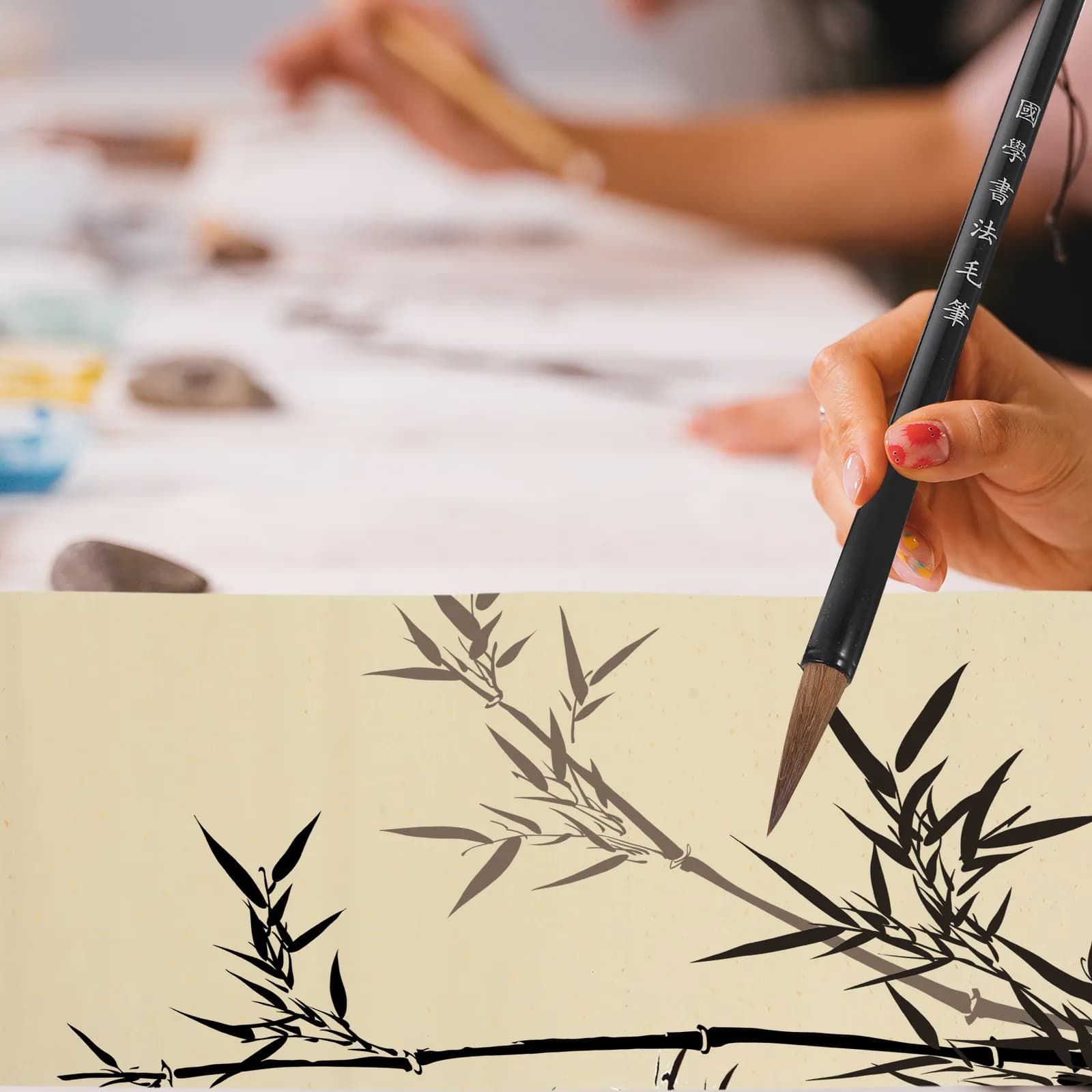 50Pcs Authentic Xuan Paper Thickened Calligraphy Paper for Chinese Painting Sumi Ink Practice Writing Drawing Excellent
