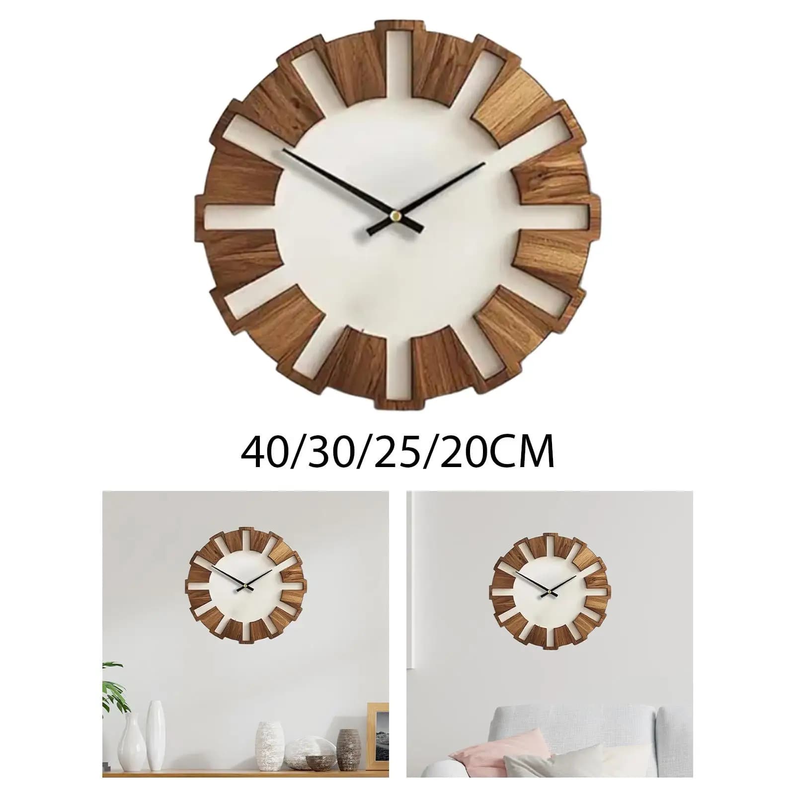 Round wooden watch, gift without ticking, decorative watch, silent movement for the opening of the house, parties, dining room, weddings, Christmas