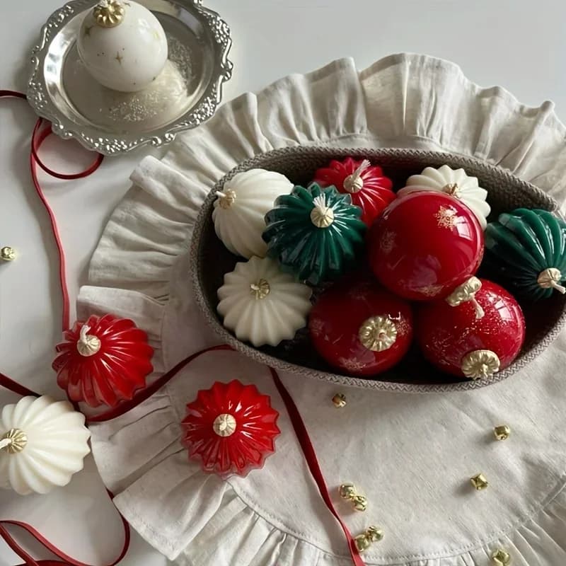 Stampo per Candele Adatto per Cera, Sapone, Resina e Gesso - Sferico con e senza Strisce, Stampo in Silicone Riutilizzabile per Candele Fai-da-Te e Ornamenti