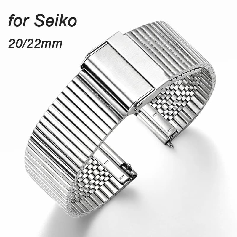 Cinturino per orologio in acciaio inossidabile 316L Cinturino a sgancio rapido di lusso Bracciale da polso solido in metallo argentato per uomo donna per Omega 20mm 22mm