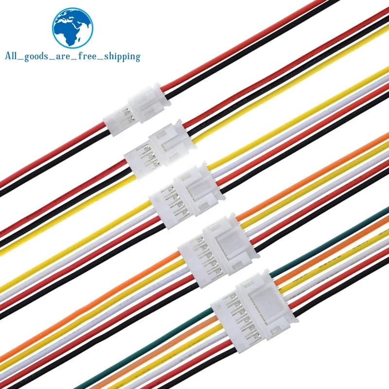 TZT 10PCS 5Pair Micro JST PH 2.0 2P 3P 4P 5P 6PIN Male Female Connector With Cables 20CM + 20CM For Arduino MP3