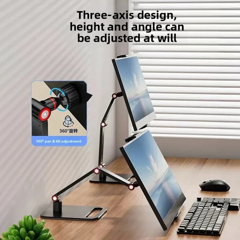 Portable Lifting Monitor Stand for Desktop Live Streaming Phone Tablet Adjustable Ergonomic Universal Mount