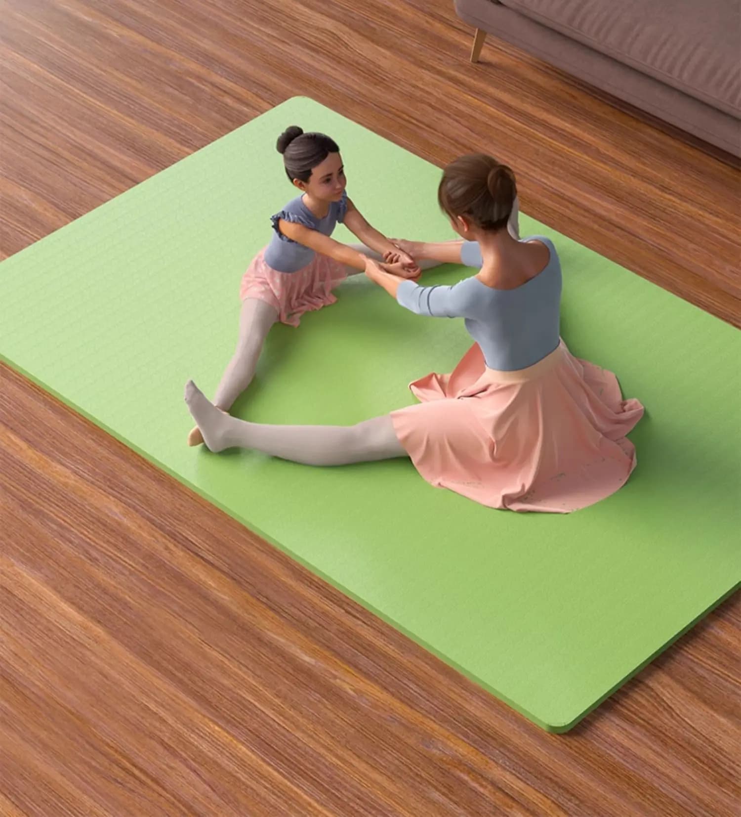 Children's Dance Practice Mat 15 mm thick Tpe Extended Yoga Mat Anti-slip for Home Shock Absorber Mat with Indoor Jumping Rope