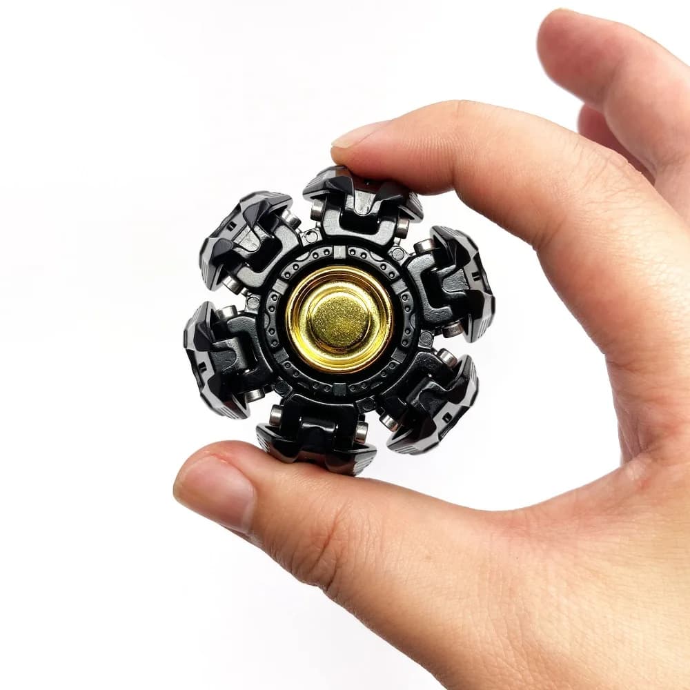 OUYEDC Edizione di Precisione, Fidget Spinner Meccanico in Metallo a 6 Lame, Stile Armatura Antica in Ferro