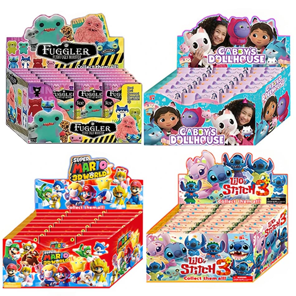 2-24 pz. Anime Blind Box: Modellini da Collezione, Stitch, Mario, Ornamenti in PVC Fatti a Mano, Giocattoli Anime Blind Box, Regalo di Compleanno