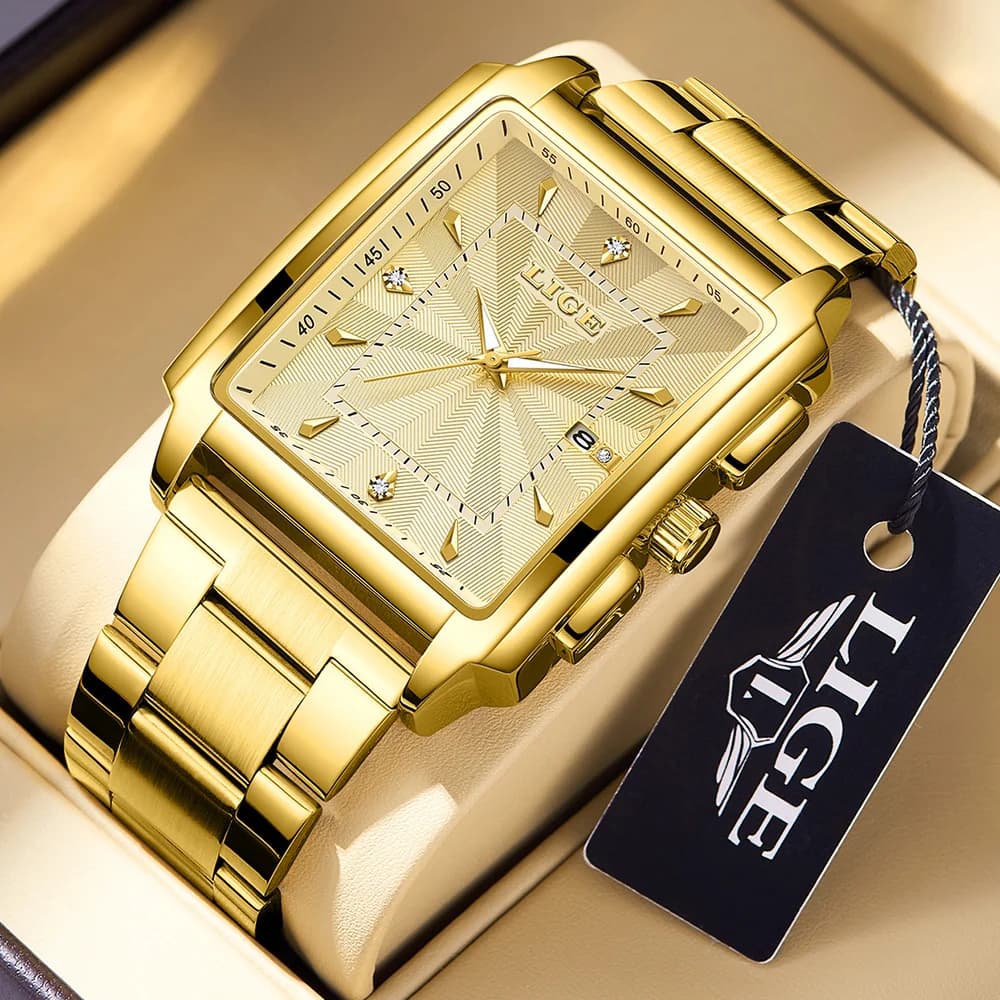 LIGE Classic Men Watches Quartz Waterproof Business Mens Watches Top Brand Luxury Calendar Stainless Steel Clock Reloj Hombre