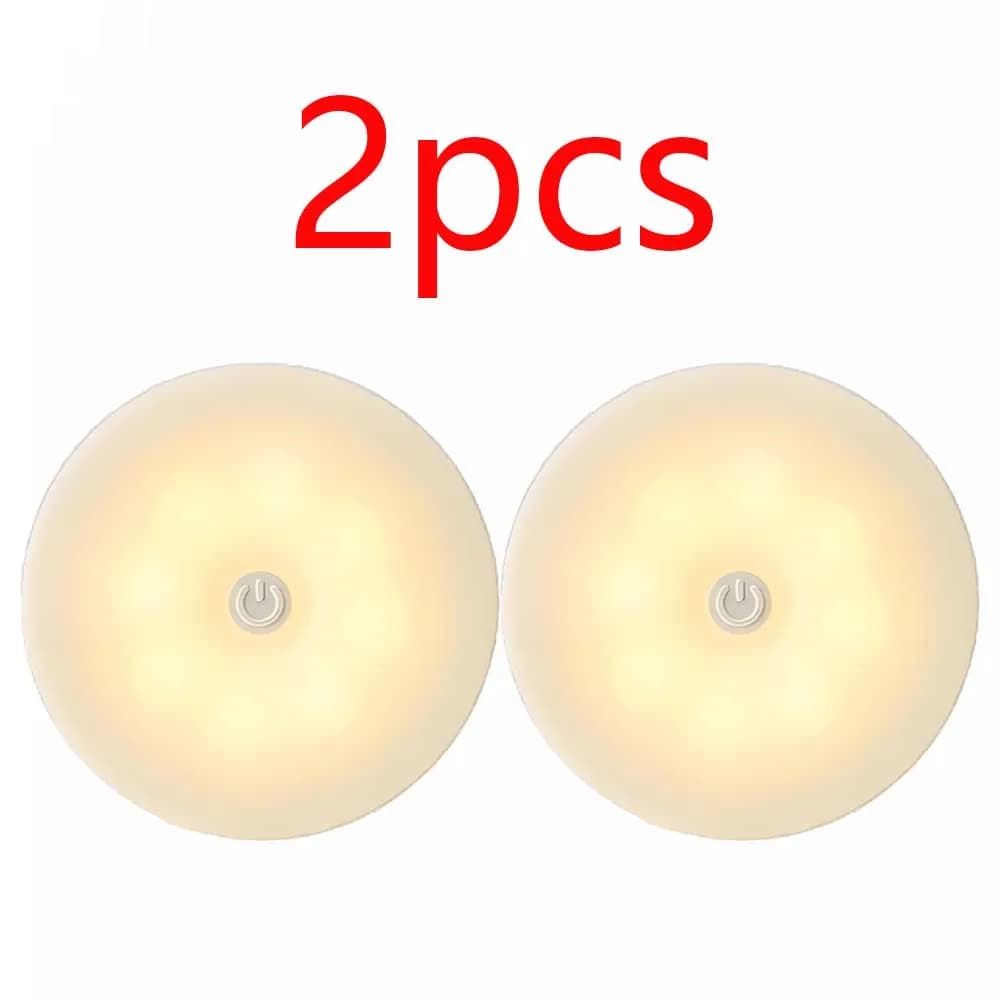 2 Pezzi Lampada Notturna LED Intelligente con Sensore di Movimento, Illuminazione Automatica di Emergenza, Ricarica USB, Luce Notturna Wireless con Fissaggio Magnetico