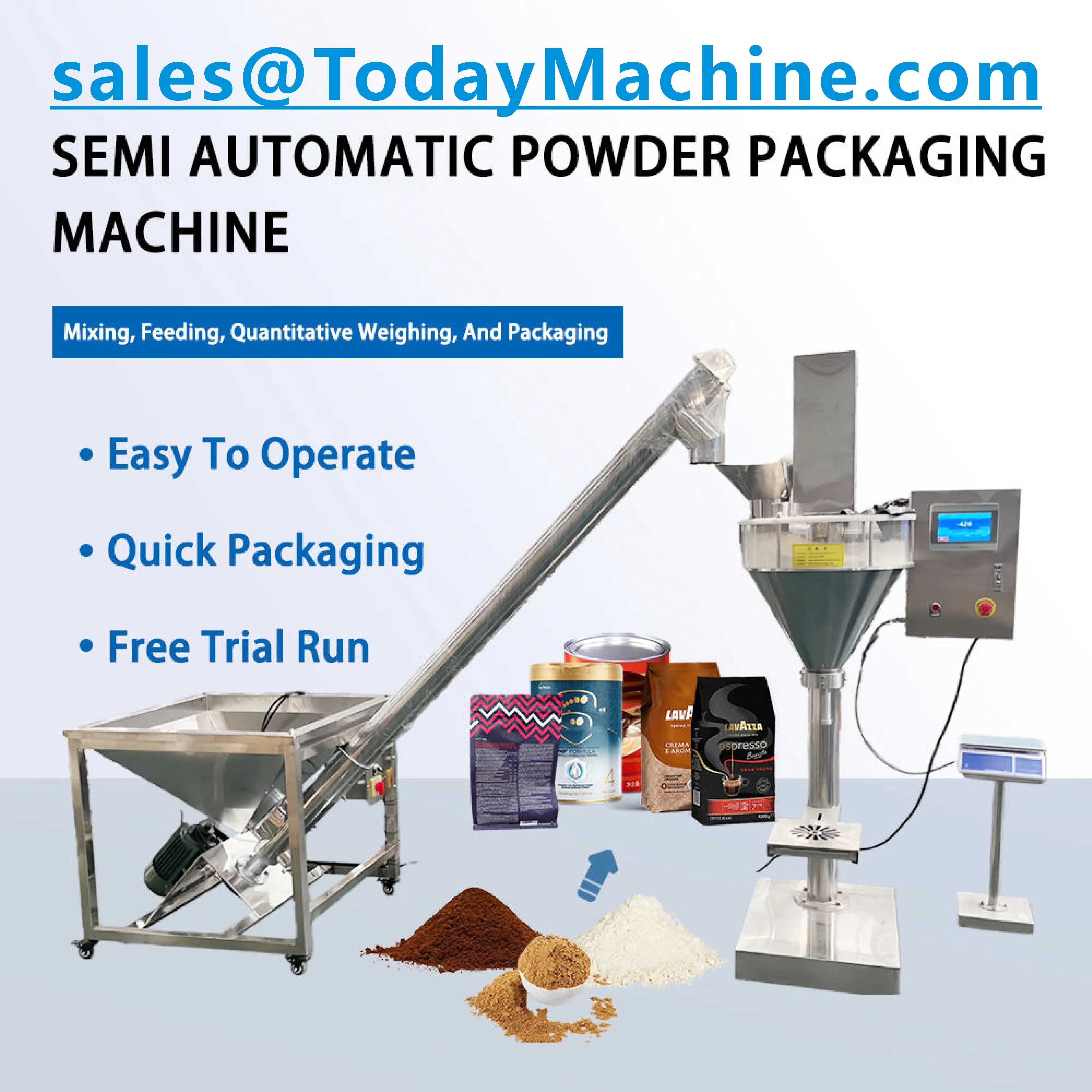 Milk Powder Protein Filler Powder Volume Dispenser Semi-automatic Electric Driven High-Accuracy Plastic Powder Filling