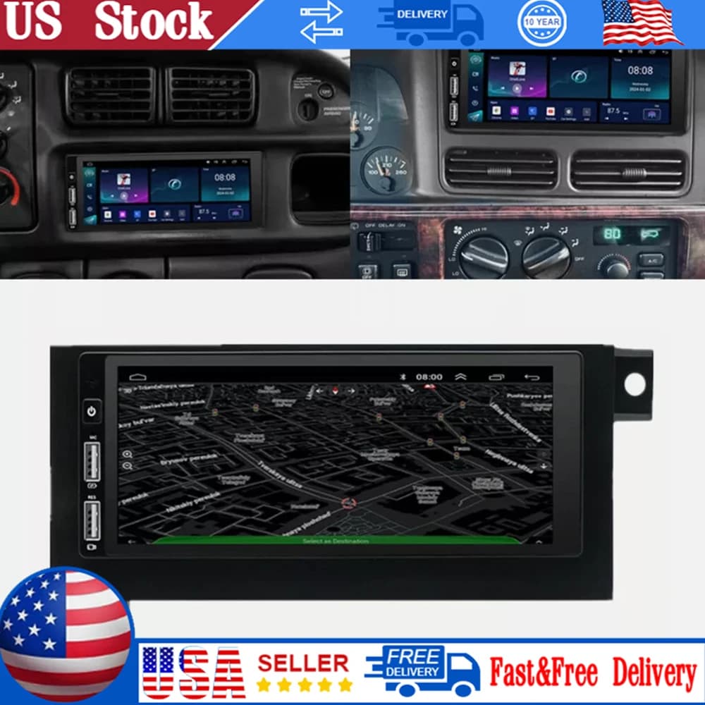 6.8 pollici auto Android 13 Carplay auto multimediale radio stereo GPS (2 + 32G) con fotocamera + microfono per Dodge Ram 1500 2500 3500 1994-2002