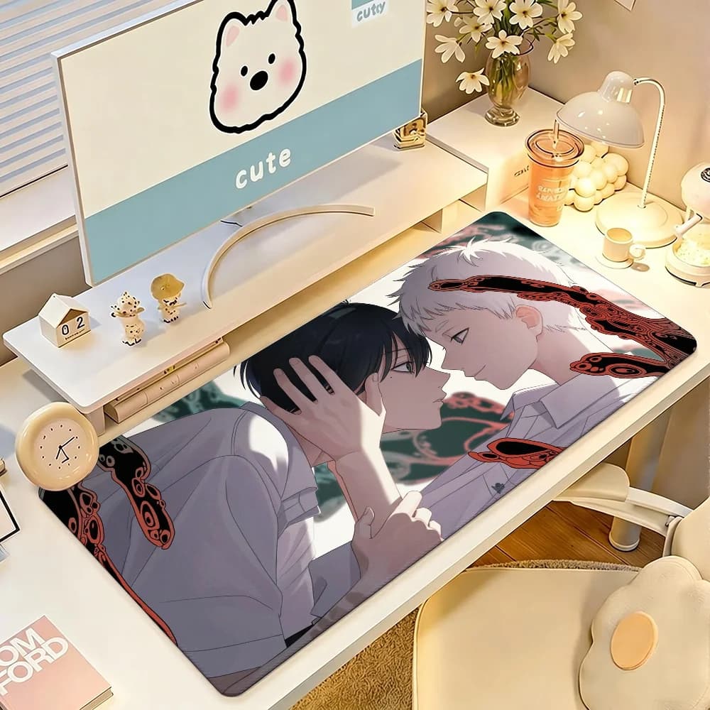 Anime The Summer H-Hikaru Died Mouse Pad Large Non-Slip Waterproof Mat Stitched Edge Keyboard Pad for Gaming Daily Office