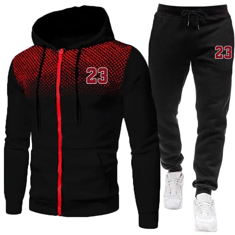 Men's Sports Completion 2025: Suit with Zip, Black Pants, Casual Training and Daily Use Hoodies Autumn/Winter