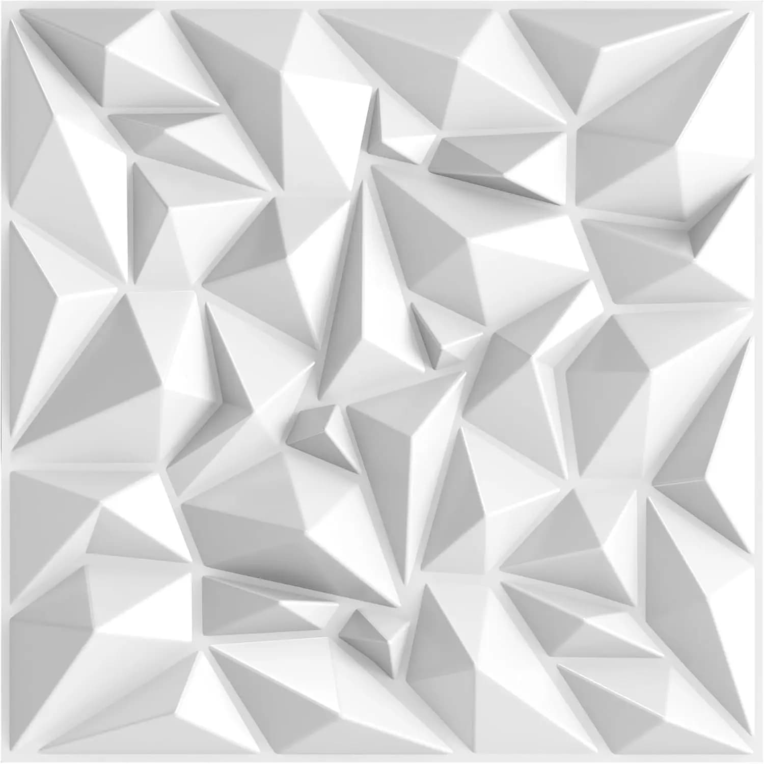 Pannelli Diffusori Acustici, 50x50x2,5 cm, Confezione da 12, PVC Bianco, Pannelli 3D da Parete per Studio e Casa